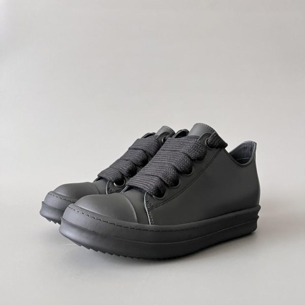 repliche,replica,perfette,siti di,affidabili,migliori siti,dove comprare,1:1,scarpe da ginnastica Rick Owens 2022 Nuova serie di scarpe con lacci spessi – Linea principale, tutte nere, in pelle con lacci bassi (TFY3C)