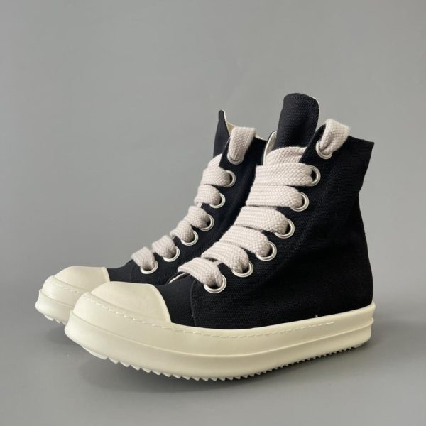 RickOwens DRKSHDW Canvas High-Top Lace-up Bianco (N6O2W)