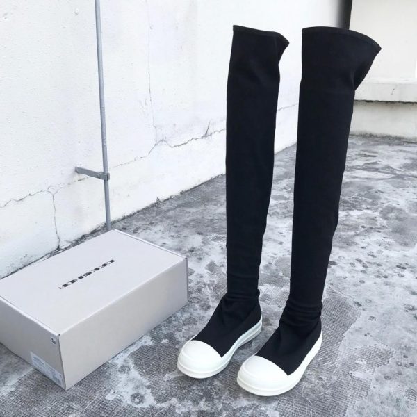 repliche,replica,perfette,siti di,affidabili,migliori siti,dove comprare,1:1,scarpe da ginnastica Stivali alti fino alla coscia in tela elasticizzata RickOwens DRKSHDW (0E8IM)