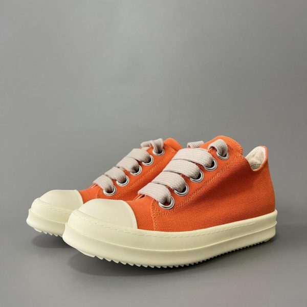 repliche,replica,perfette,siti di,affidabili,migliori siti,dove comprare,1:1,scarpe da ginnastica Scarpe basse in tela arancione RickOwens DRKSHDW con lacci spessi (IKSI7)