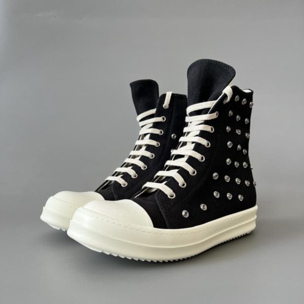 repliche,replica,perfette,siti di,affidabili,migliori siti,dove comprare,1:1,scarpe da ginnastica Rick Owens DRKSHDW Classic Canvas Button Stud High-Top Lace-up (1UMYB)