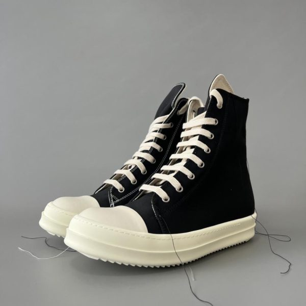 repliche,replica,perfette,siti di,affidabili,migliori siti,dove comprare,1:1,scarpe da ginnastica Rick Owens DRKSHDW Classic Canvas High-Top con lacci e nappa (3J2O9)