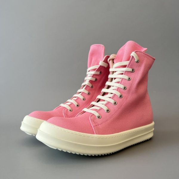repliche,replica,perfette,siti di,affidabili,migliori siti,dove comprare,1:1,scarpe da ginnastica Rick Owens DRKSHDW Classic Pink Canvas High-Top Lace-up Pink Thigh (0JXWC)