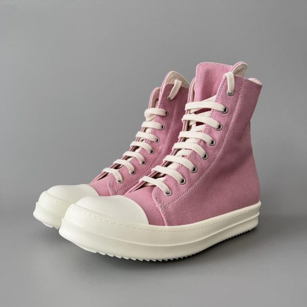 repliche,replica,perfette,siti di,affidabili,migliori siti,dove comprare,1:1,scarpe da ginnastica RickOwens DRKSHDW Classic Dusty Rose Canvas High-Top Lace-up White Head (A6H1V)