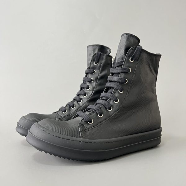 repliche,replica,perfette,siti di,affidabili,migliori siti,dove comprare,1:1,scarpe da ginnastica RickOwens DRKSHDW Converse alte con lacci in tessuto cerato anticato (4WW7V)