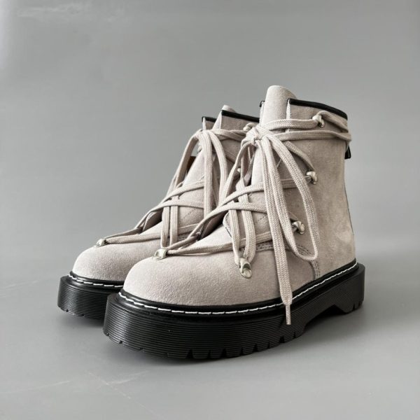 repliche,replica,perfette,siti di,affidabili,migliori siti,dove comprare,1:1,scarpe da ginnastica Stivali Rick Owens x Dr. Martens 1460 Short Mid-Calf, Grigio Chiaro-Marrone, Stile Unisex (0JFVS)