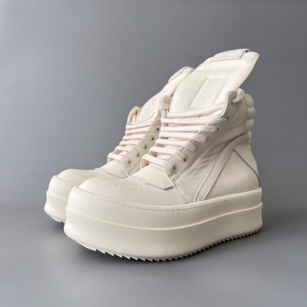 repliche,replica,perfette,siti di,affidabili,migliori siti,dove comprare,1:1,scarpe da ginnastica Rick Owens platform in pelle bianca con triangolo invertito (RIU0H)