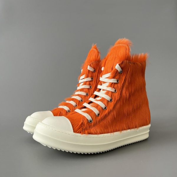 repliche,replica,perfette,siti di,affidabili,migliori siti,dove comprare,1:1,scarpe da ginnastica RickOwens Orange Horsehair High-Top Lace-up