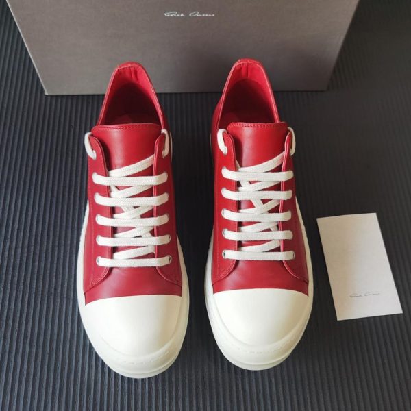 repliche,replica,perfette,siti di,affidabili,migliori siti,dove comprare,1:1,scarpe da ginnastica RickOwens Sneaker basse in pelle rosso scuro (YTBQJ)