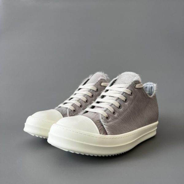 repliche,replica,perfette,siti di,affidabili,migliori siti,dove comprare,1:1,scarpe da ginnastica RickOwens, scarpe basse con lacci in crine di cavallo grigio (D8AJK)