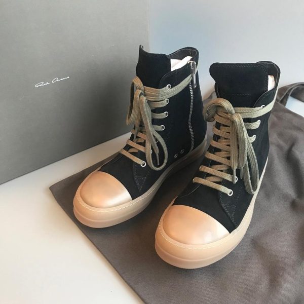 repliche,replica,perfette,siti di,affidabili,migliori siti,dove comprare,1:1,scarpe da ginnastica Sneakers alte Converse di Rick Owens con suola color albicocca (Z34AL)