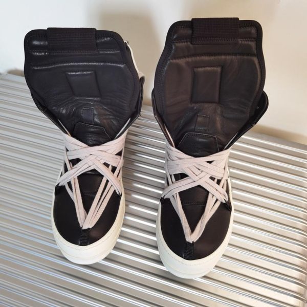 repliche,replica,perfette,siti di,affidabili,migliori siti,dove comprare,1:1,scarpe da ginnastica RickOwens Bondage in bianco e nero Triangolo invertito (3WYJK)