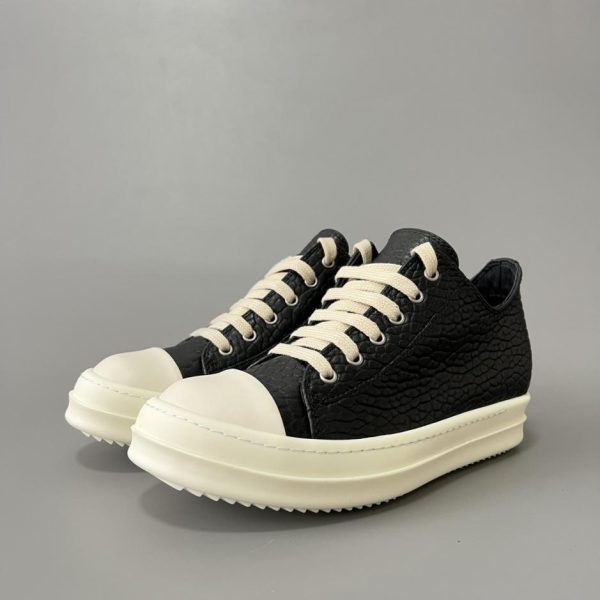 repliche,replica,perfette,siti di,affidabili,migliori siti,dove comprare,1:1,scarpe da ginnastica RickOwens Stivaletti bassi in pelle di serpente con lacci, testa bianca (QK4NY)
