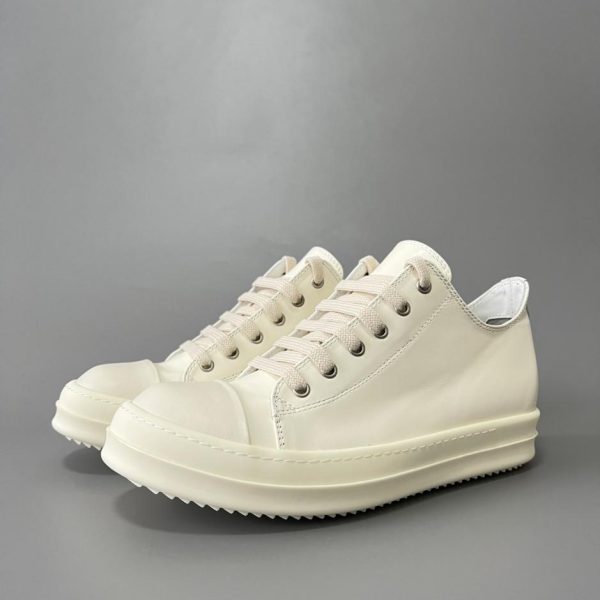 repliche,replica,perfette,siti di,affidabili,migliori siti,dove comprare,1:1,scarpe da ginnastica Le migliori scarpe basse stringate in pelle bianca di Rick Owens (71LC9)