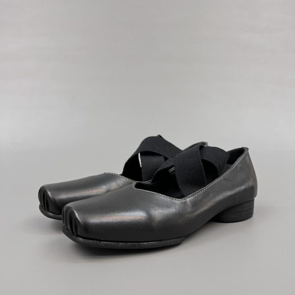 repliche,replica,perfette,siti di,affidabili,migliori siti,dove comprare,1:1,scarpe da ginnastica Ballerine con punta quadrata UMA WANG, pelle nera (D6LTI)