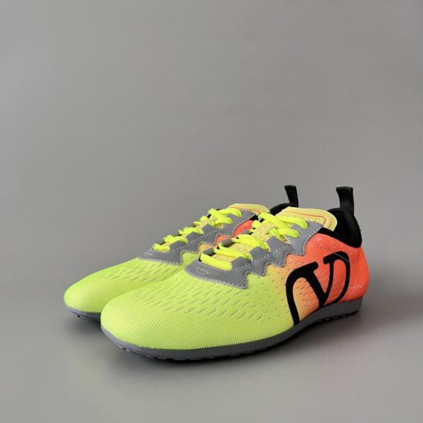 Scarpe casual basse con lacci e punta tonda in tessuto Valentino Chromathon da uomo, verde (9MUI4)