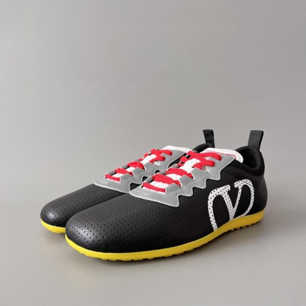 Valentino GARAVANI Chromathon, scarpe casual basse con lacci e punta tonda in pelle di agnello, da uomo, nero (SZU0H)