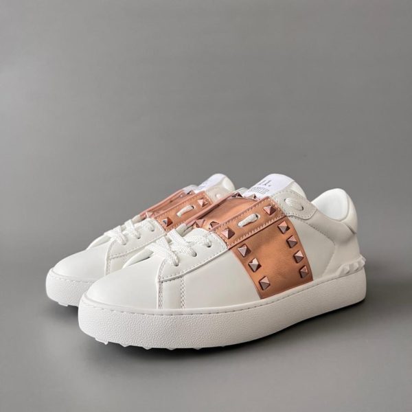 Valentino Rockstud Untitled Studded Sneakers casual con punta tonda e lacci, stile unisex (2YJWD)