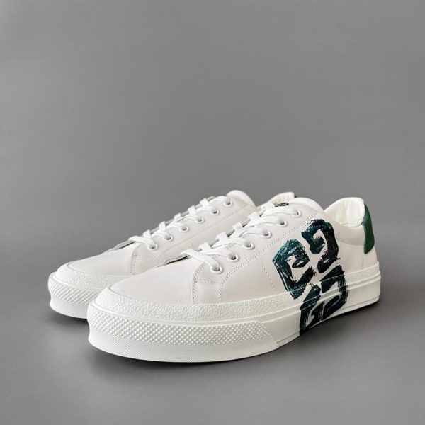 repliche,replica,perfette,siti di,affidabili,migliori siti,dove comprare,1:1,scarpe da ginnastica Sneakers da coppia GIVENCHY City COURT, bianche e verdi (7JI5F)