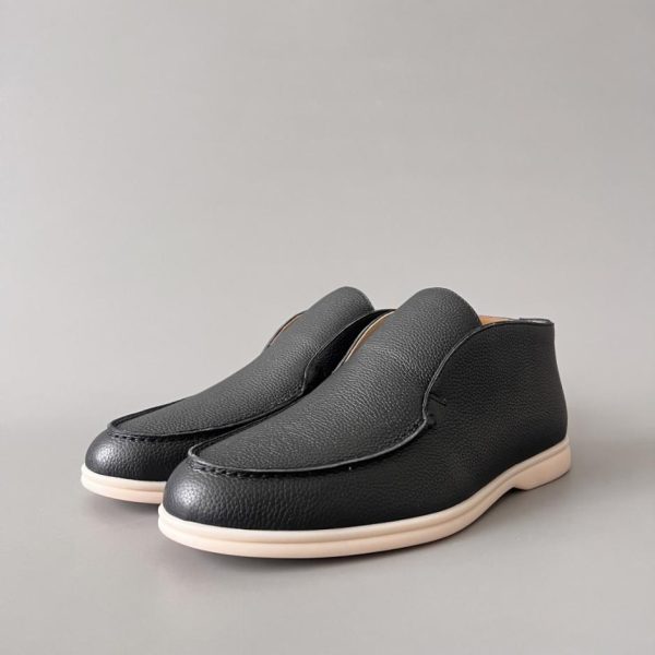 repliche,replica,perfette,siti di,affidabili,migliori siti,dove comprare,1:1,scarpe da ginnastica Maniche a punta tonda in pelle Loro Piana Open Walk da uomo, nero (U6MMX)