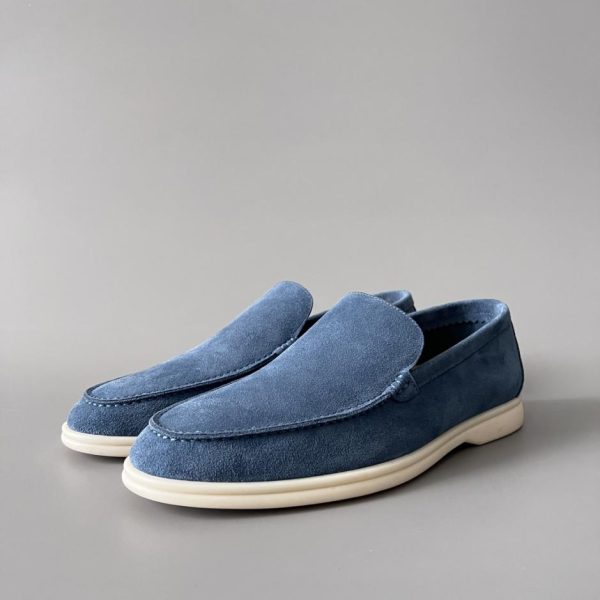 Mocassini slip-on bassi con punta tonda Loro Piana da uomo (87UK6)