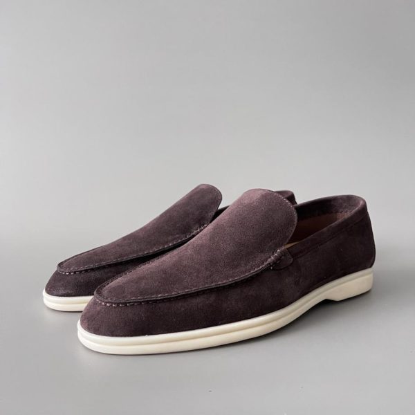 Mocassini slip-on bassi con punta tonda Loro Piana da uomo (FWMEC)