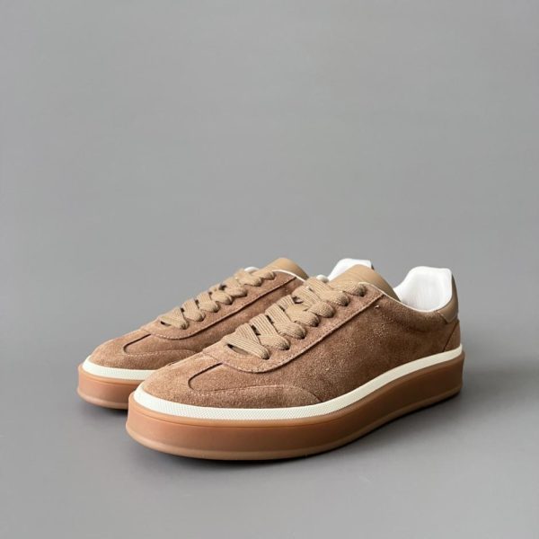 repliche,replica,perfette,siti di,affidabili,migliori siti,dove comprare,1:1,scarpe da ginnastica Sneakers basse con punta tonda e lacci in pelle Loro Piana, marrone, unisex (U8RUA)