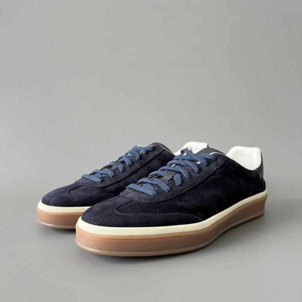 repliche,replica,perfette,siti di,affidabili,migliori siti,dove comprare,1:1,scarpe da ginnastica Sneakers basse con punta tonda e lacci in pelle Loro Piana, blu scuro, unisex (O5GJS)