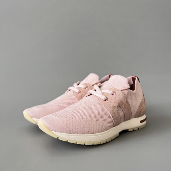 repliche,replica,perfette,siti di,affidabili,migliori siti,dove comprare,1:1,scarpe da ginnastica Scarpe casual basse con punta tonda e lacci in tessuto Loro Piana da donna, rosa (S7HD7)