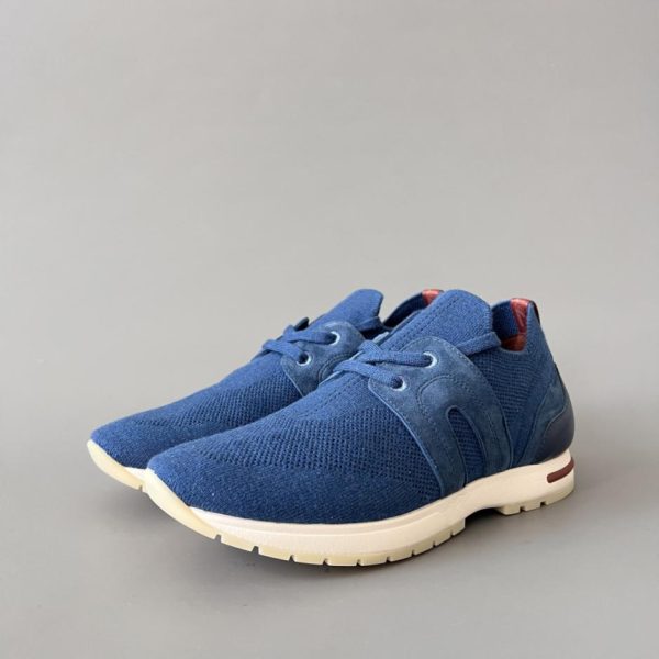 repliche,replica,perfette,siti di,affidabili,migliori siti,dove comprare,1:1,scarpe da ginnastica Scarpe casual basse con punta tonda e lacci in tessuto Loro Piana da donna, blu (MNI2K)