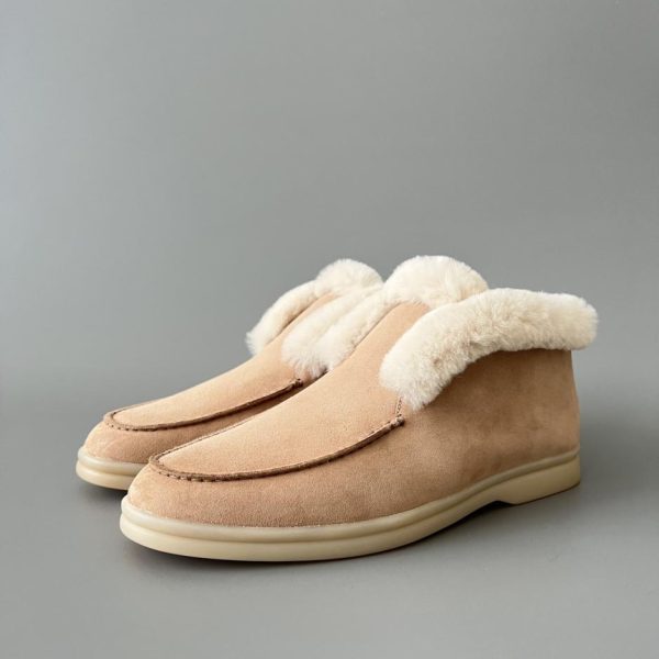 Mocassini slip-on con punta tonda e tacco medio Loro Piana da donna (GCO76)
