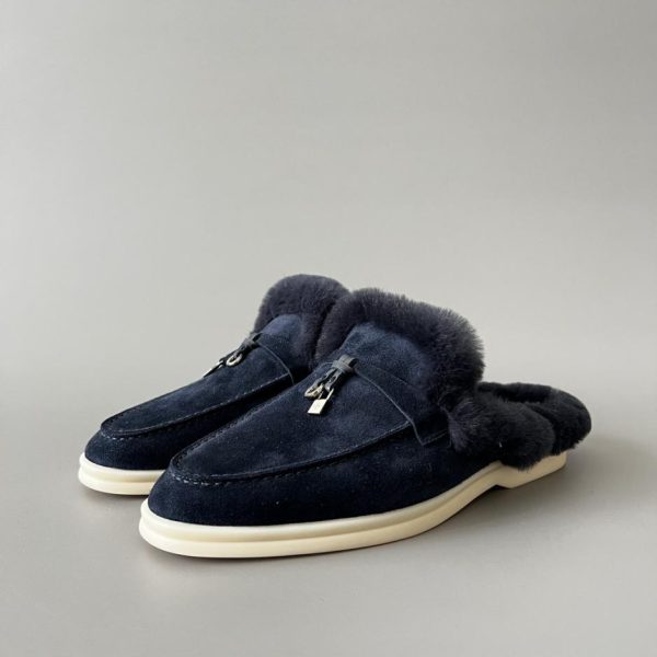 repliche,replica,perfette,siti di,affidabili,migliori siti,dove comprare,1:1,scarpe da ginnastica Loro Piana Muffins con punta tonda e tacco basso da donna, blu scuro (95KQA)