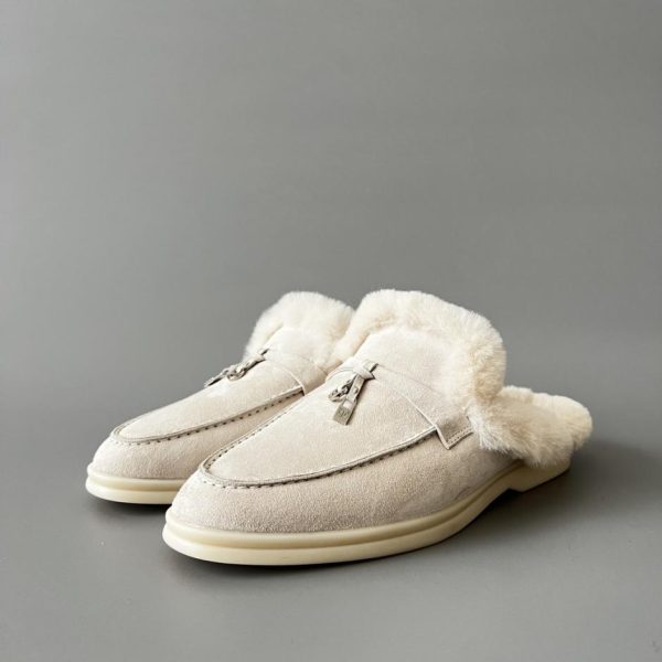 repliche,replica,perfette,siti di,affidabili,migliori siti,dove comprare,1:1,scarpe da ginnastica Loro Piana Muffin con punta tonda e tacco basso da donna, beige (J3DW5)