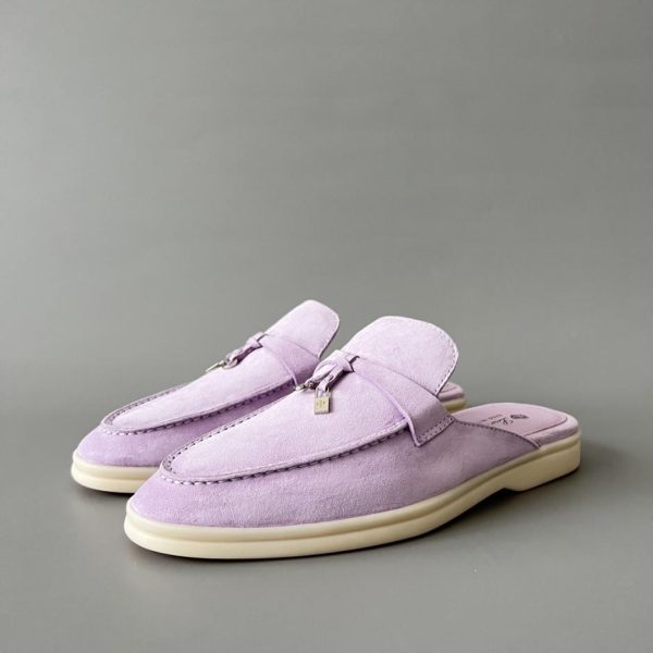 repliche,replica,perfette,siti di,affidabili,migliori siti,dove comprare,1:1,scarpe da ginnastica Loro Piana Pantofola bassa con punta tonda, viola chiaro (6IS86)