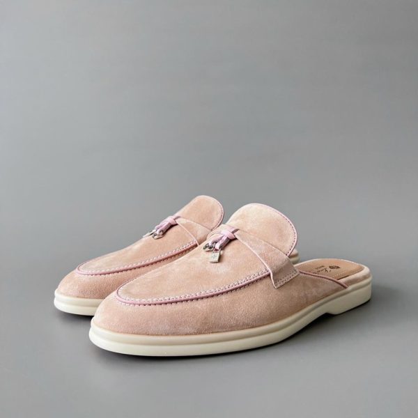 Loro Piana Round Toe Low-Top Slip-On Rosa (D6YGZ)