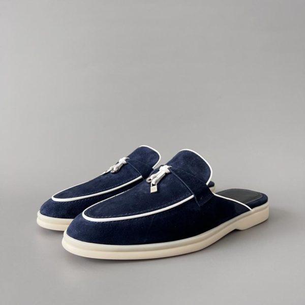 repliche,replica,perfette,siti di,affidabili,migliori siti,dove comprare,1:1,scarpe da ginnastica Loro Piana Pantofola bassa con punta tonda blu e bianca (51D4T)
