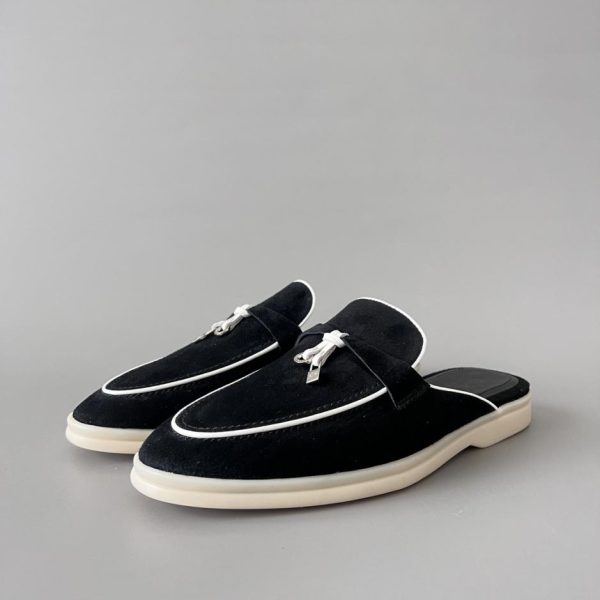repliche,replica,perfette,siti di,affidabili,migliori siti,dove comprare,1:1,scarpe da ginnastica Loro Piana Pantofola bassa con punta tonda in nero (YEL1Z)