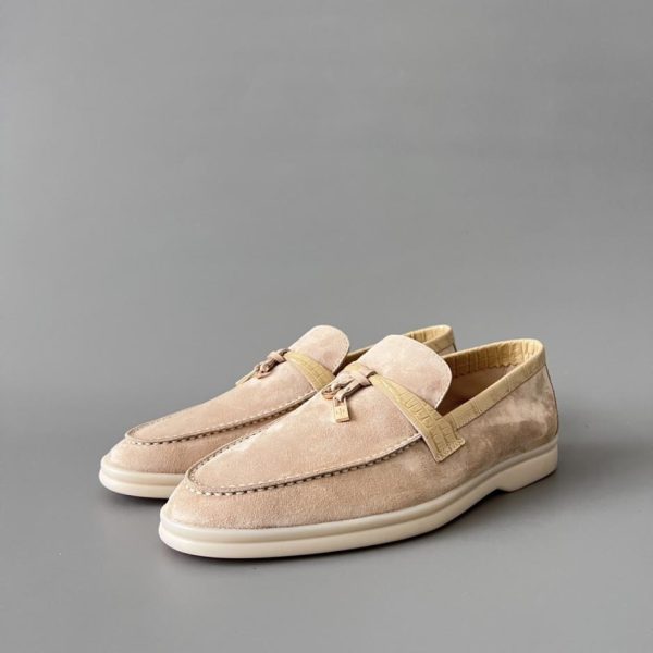 repliche,replica,perfette,siti di,affidabili,migliori siti,dove comprare,1:1,scarpe da ginnastica Mocassini da donna Loro Piana con punta tonda e motivo coccodrillo, modello slip-on basso (J45K3)