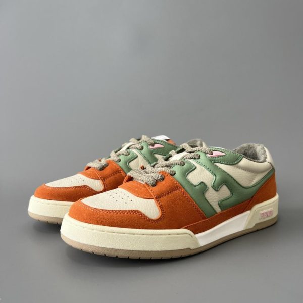 repliche,replica,perfette,siti di,affidabili,migliori siti,dove comprare,1:1,scarpe da ginnastica Sneakers FENDI Match Retro Patchwork, arancione/verde, stile unisex (VYO07)