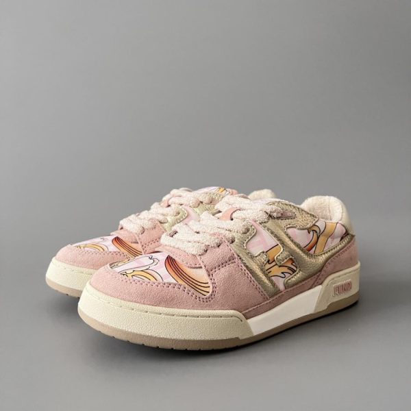 repliche,replica,perfette,siti di,affidabili,migliori siti,dove comprare,1:1,scarpe da ginnastica Sneakers FENDI X Versace Match Retro Patchwork, bianche e rosa, da donna (BX4VU)