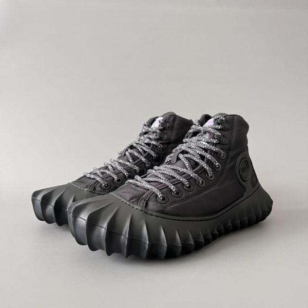 Scarpe casual alte con punta arrotondata e lacci Bottega Veneta Denver da uomo, nere (DFG67)