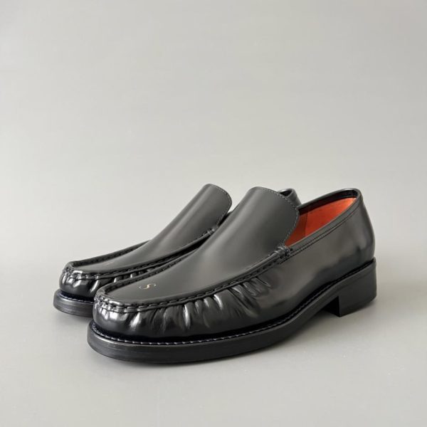 repliche,replica,perfette,siti di,affidabili,migliori siti,dove comprare,1:1,scarpe da ginnastica Mocassini slip-on bassi con punta arrotondata da uomo Acne Studios in pelle di vacchetta, neri (XZNH7)