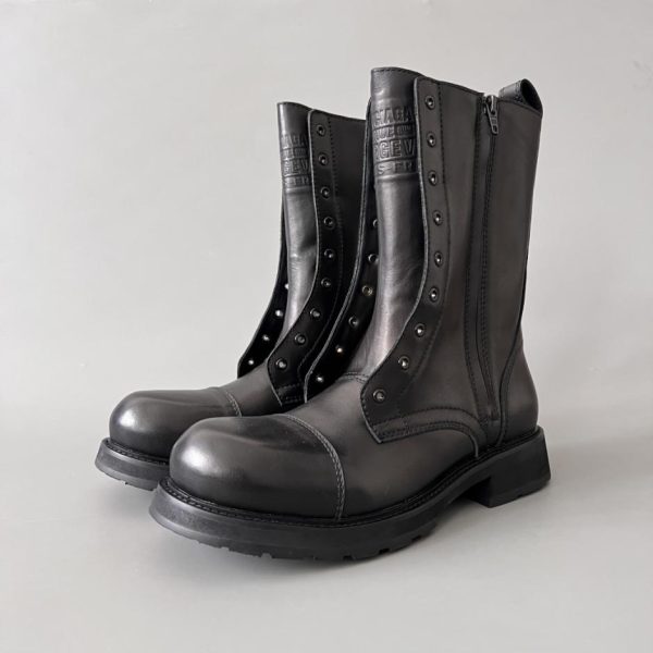 repliche,replica,perfette,siti di,affidabili,migliori siti,dove comprare,1:1,scarpe da ginnastica Stivaletti bassi Balenciaga Truck in pelle con punta tonda e cerniera, neri (B16NB)