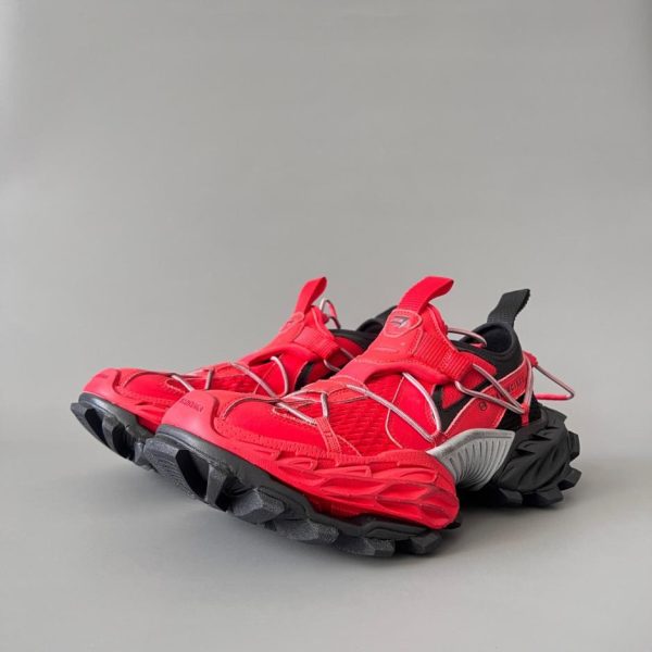 repliche,replica,perfette,siti di,affidabili,migliori siti,dove comprare,1:1,scarpe da ginnastica Scarpe basse Balenciaga Hike con punta arrotondata e coulisse, nere/rosse consumate, unisex (6FAVI)