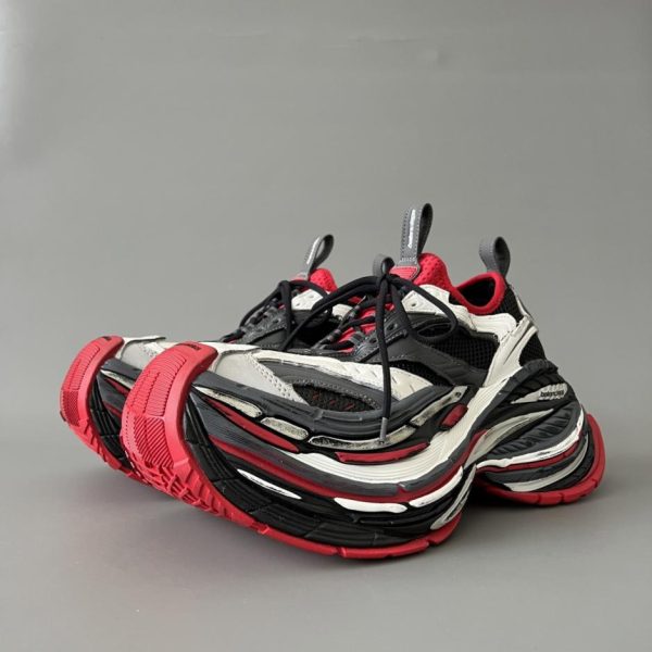 repliche,replica,perfette,siti di,affidabili,migliori siti,dove comprare,1:1,scarpe da ginnastica Scarpe da papà Balenciaga con plateau e lacci, grigio/rosso (6NXJX)