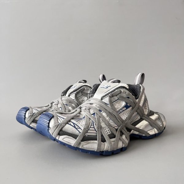 repliche,replica,perfette,siti di,affidabili,migliori siti,dove comprare,1:1,scarpe da ginnastica Balenciaga 3XL 24ss stile stringato, grigio-blu, unisex (94W4B)