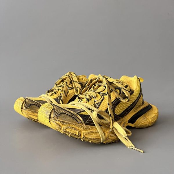 Scarpe basse Balenciaga 3XL in mesh con lacci e suola spessa e effetto consumato (RN88T)