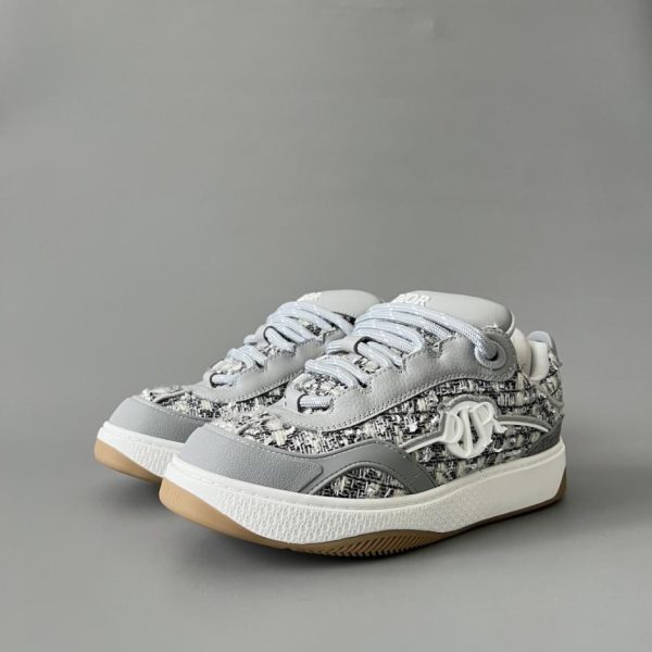 repliche,replica,perfette,siti di,affidabili,migliori siti,dove comprare,1:1,scarpe da ginnastica Sneakers basse DIOR B9S in pelle con plateau, punta tonda, stringate, da uomo, argento (B0QHJ)