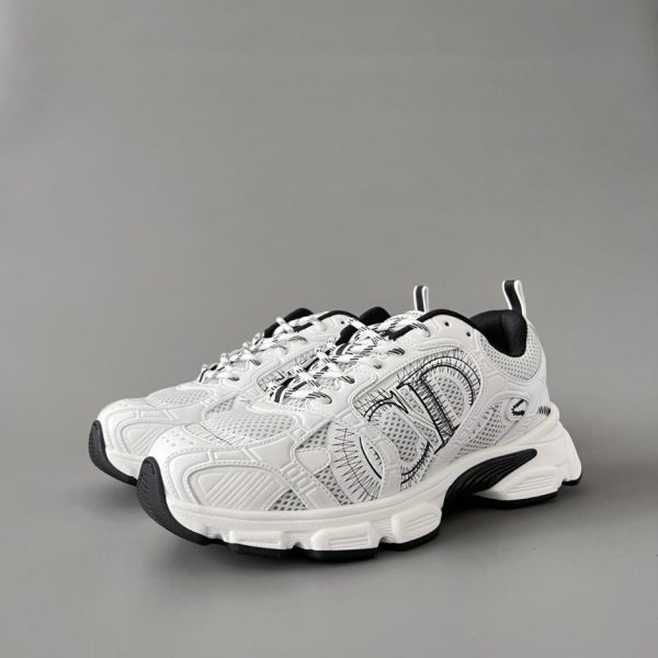 repliche,replica,perfette,siti di,affidabili,migliori siti,dove comprare,1:1,scarpe da ginnastica Scarpe da corsa basse con punta rotonda, lacci e logo CD DIOR Chrono, bianco/nero, unisex (MOMB3)