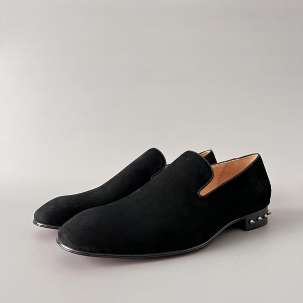 repliche,replica,perfette,siti di,affidabili,migliori siti,dove comprare,1:1,scarpe da ginnastica Christian Louboutin Greggo Fashion, scarpe casual da uomo in pelle, in denim nero con borchie in tungsteno (ZH21I)
